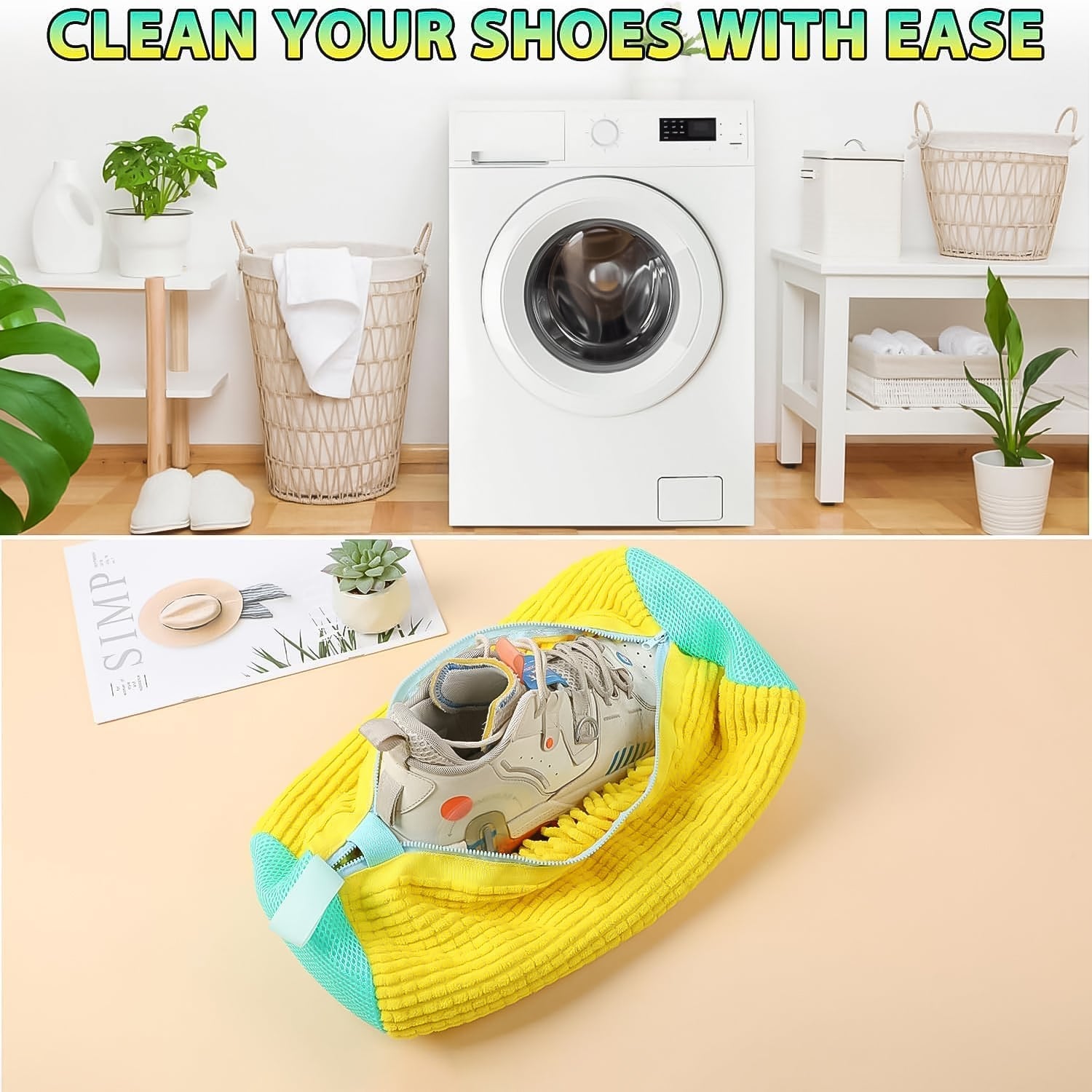 Shoe Washing Machine Bag with Microfiber Chenille Lining & Zipper (1 Pc) Shoe Washing Machine Bag with Microfiber Chenille Lining & Zipper (1 Pc)